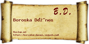 Boroska Dénes névjegykártya
